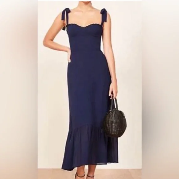 Reformation Nikita Navy Blue Women's Dress size 10- $278 - Picture 4 of 12